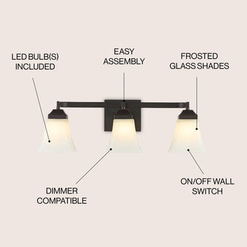Staunton Iron/Glass Modern Cottage LED Vanity Light